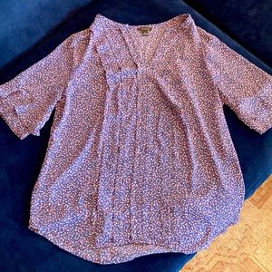 Ann Taylor Blue and White Blouse